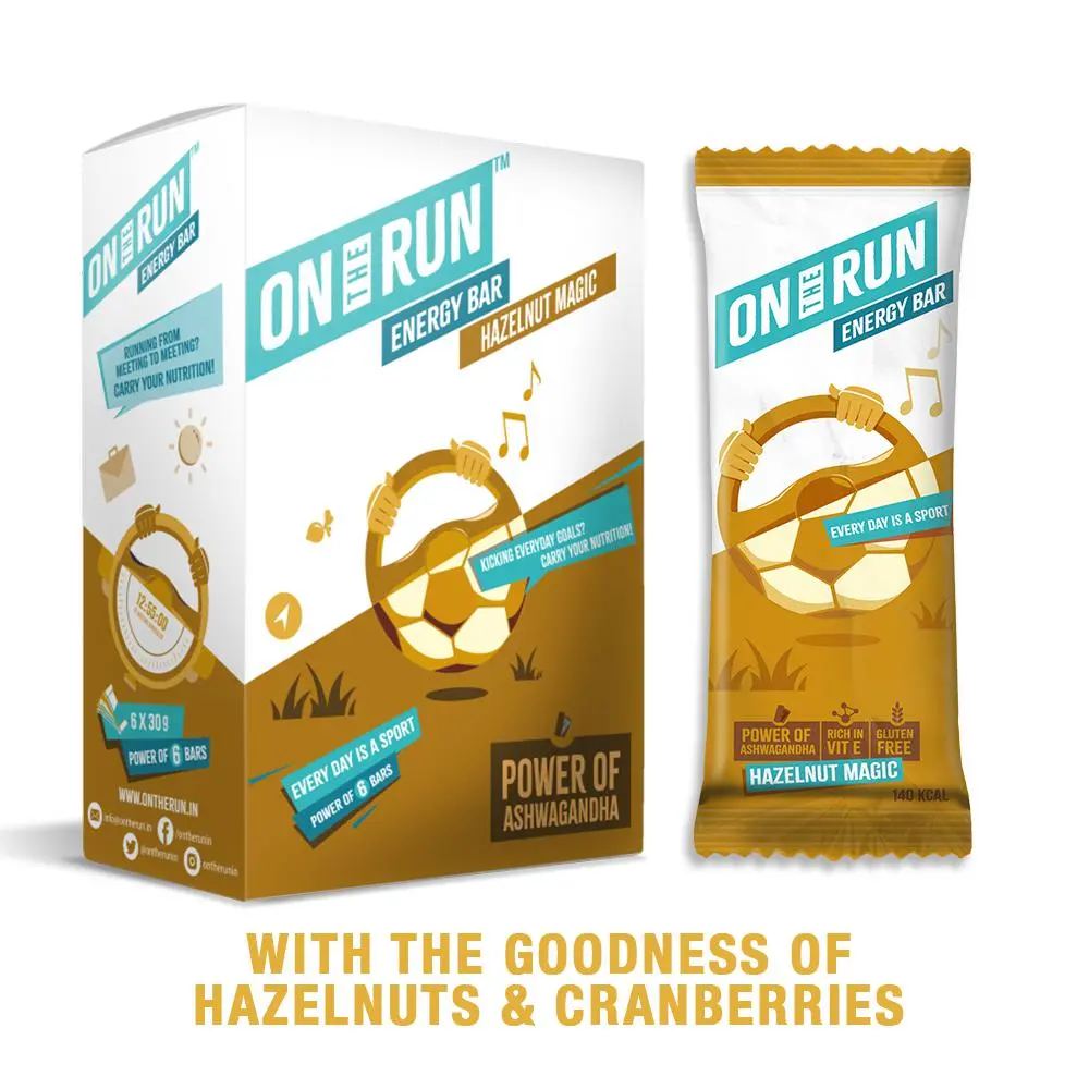 Ontherun Hazelnut Magic, Box Of 6 Bars 1