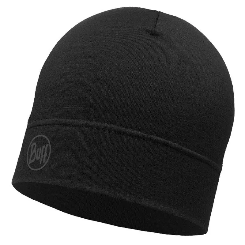Buff® Lightweight Merino Wool Hat (Solid Black) 1