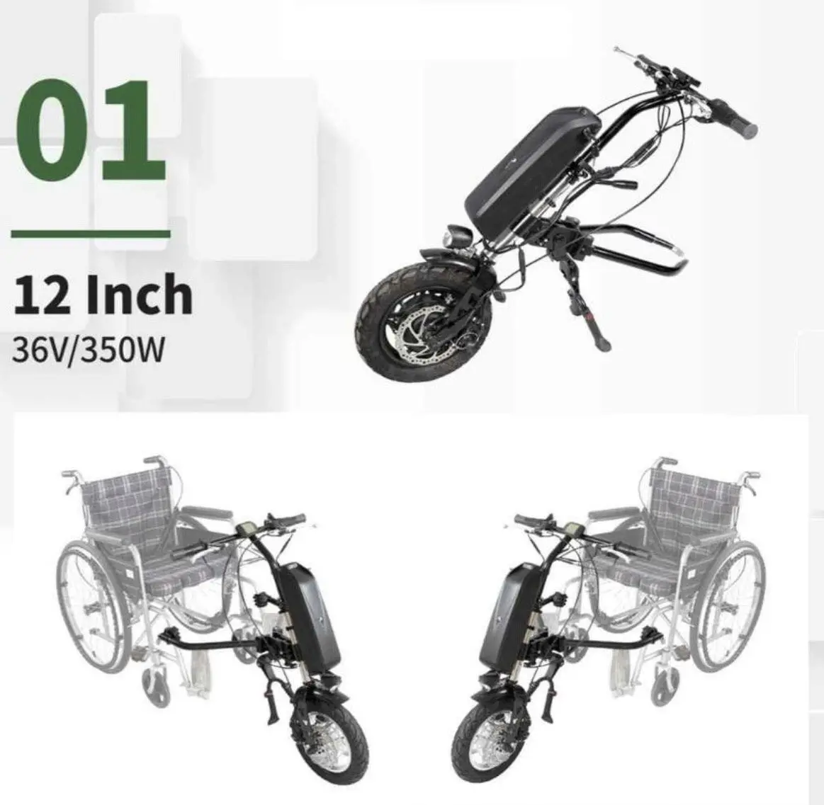 350 Watt Geared Electric Wheelchair Power Add-On 1