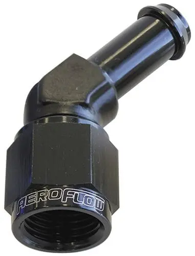 45-Degree 1/2" Hose Barb To -8An Fitting – Af412-08Blk 1