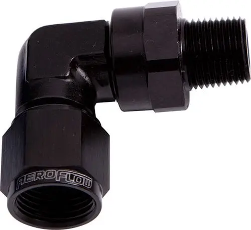 Af923-06-02Blk 1/8" Npt To -6An 90-Degree Male-To-Female Adapter 1