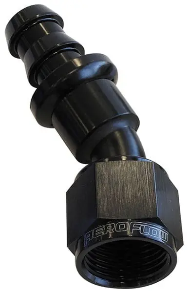 400 Series 30° Push-Lock Hose End – -4An, Black Anodized (Af417-04Blk) 1