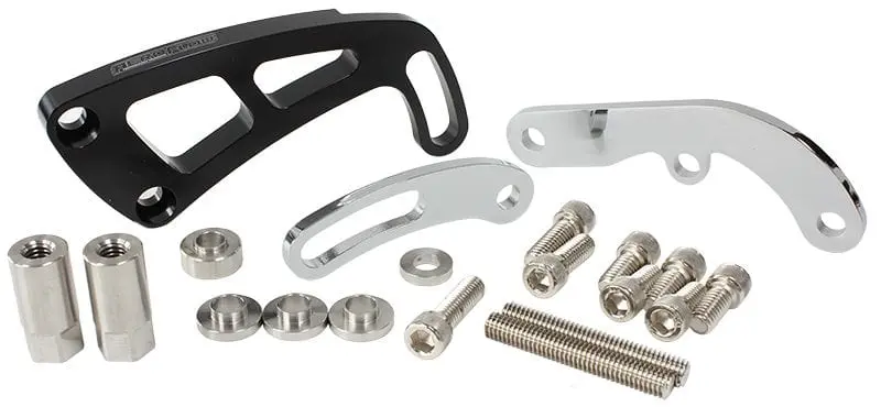 Billet Aluminum Power Steering Pump Bracket – Universal Mount, Black Anodized Finish (Af64-4001Blk) 1