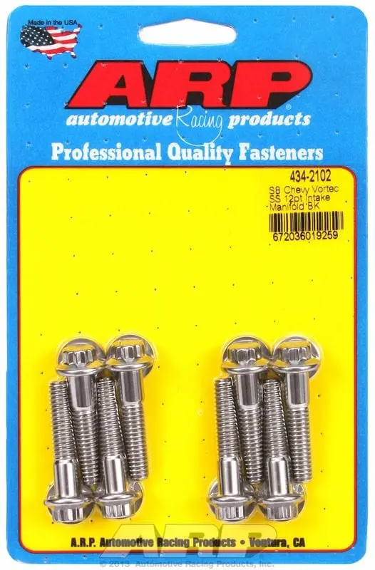Stainless Steel Intake Manifold Bolt Kit – 12-Point Head, Ar434-2102 1