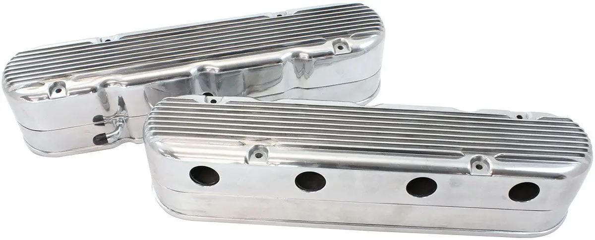 Gm Ls Two-Piece Polished Retro Finned Valve Covers 1