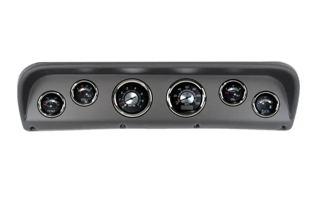 Classic Dash Custom Instrument Cluster Kit – 5-Gauge Layout, Black Face, Led Backlighting (231-67-5Bs21) 1