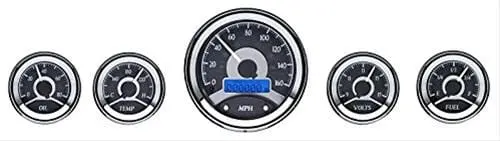 Dakota Digital Vhx-1050-K-B Universal Round Analog Gauge Kit 1
